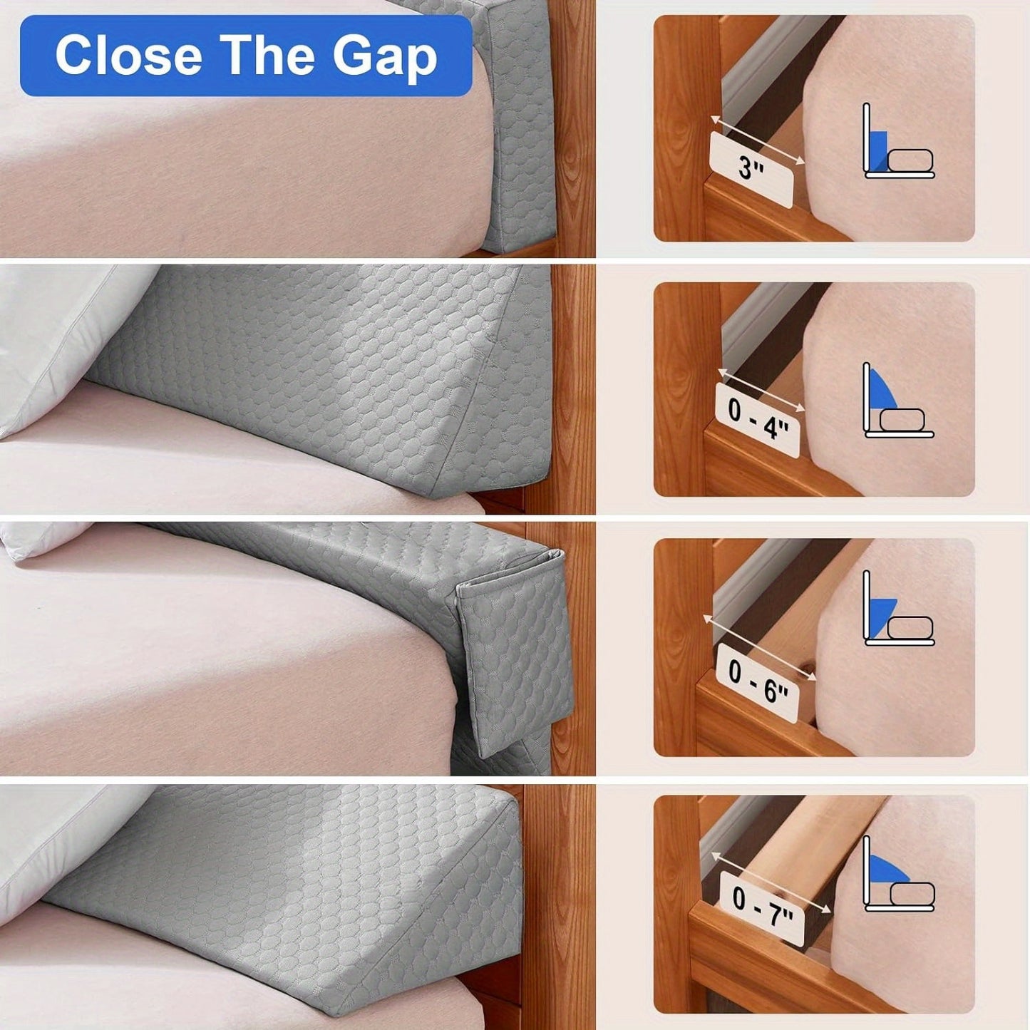 Bed Wedge Pillow - Bed Gap Filler Mattress Wedge Headboard Pillow Close The Gap Between Your Headboard or Wall for Sleeping Backrest Pillow - ViralGenius Store
