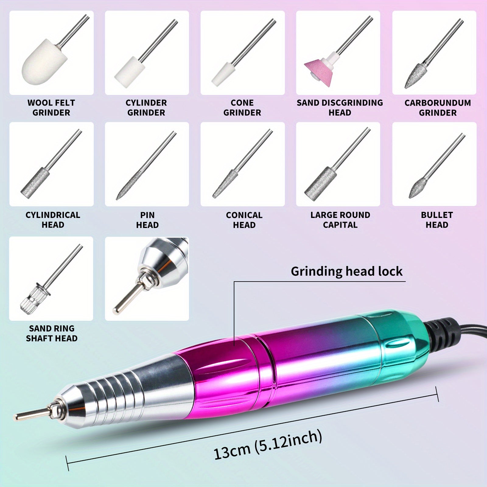 Electric Nail Drill Machine, 45000RPM Professional Nail File Cordless Rechargeable Nail Efile for Acrylic Gel Nails, Manicure Pedicure Polishing Shape Tools for Salon Home Use- Nail Drill - ViralGenius Store