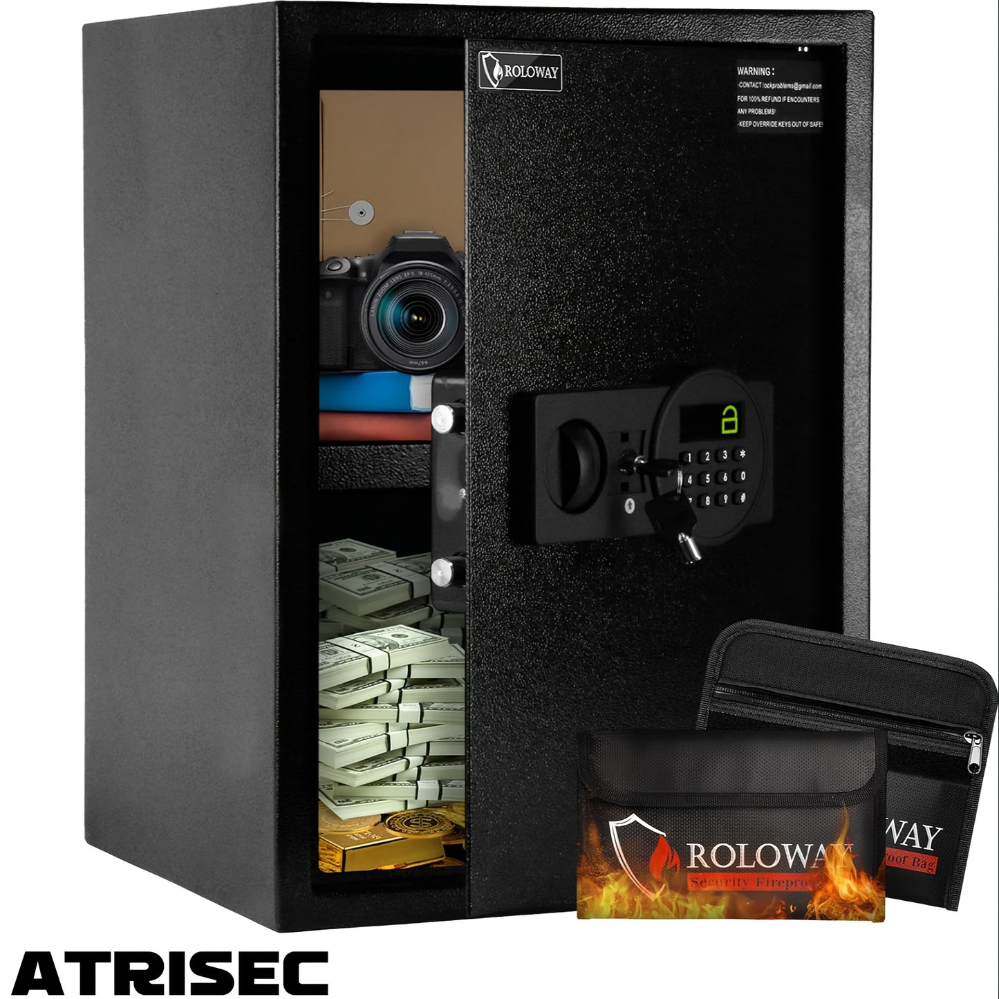 High-Security Fireproof Safes With Complimentary Fire -Resistant Bag | Premium Protection For Documents, Valuables, And Essentials | Available In Multiple Sizes To Suit Diverse Needs - ViralGenius Store