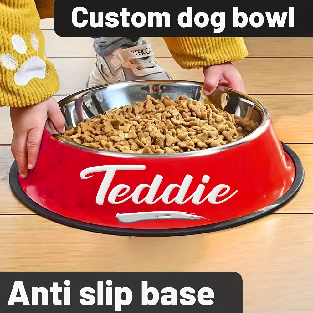 1pc Personalized Stainless Steel Dog Bowls - Non-Slip Custom Pet Feeding Dishes - For Dogs - Ideal for New Year Gifts - ViralGenius Store