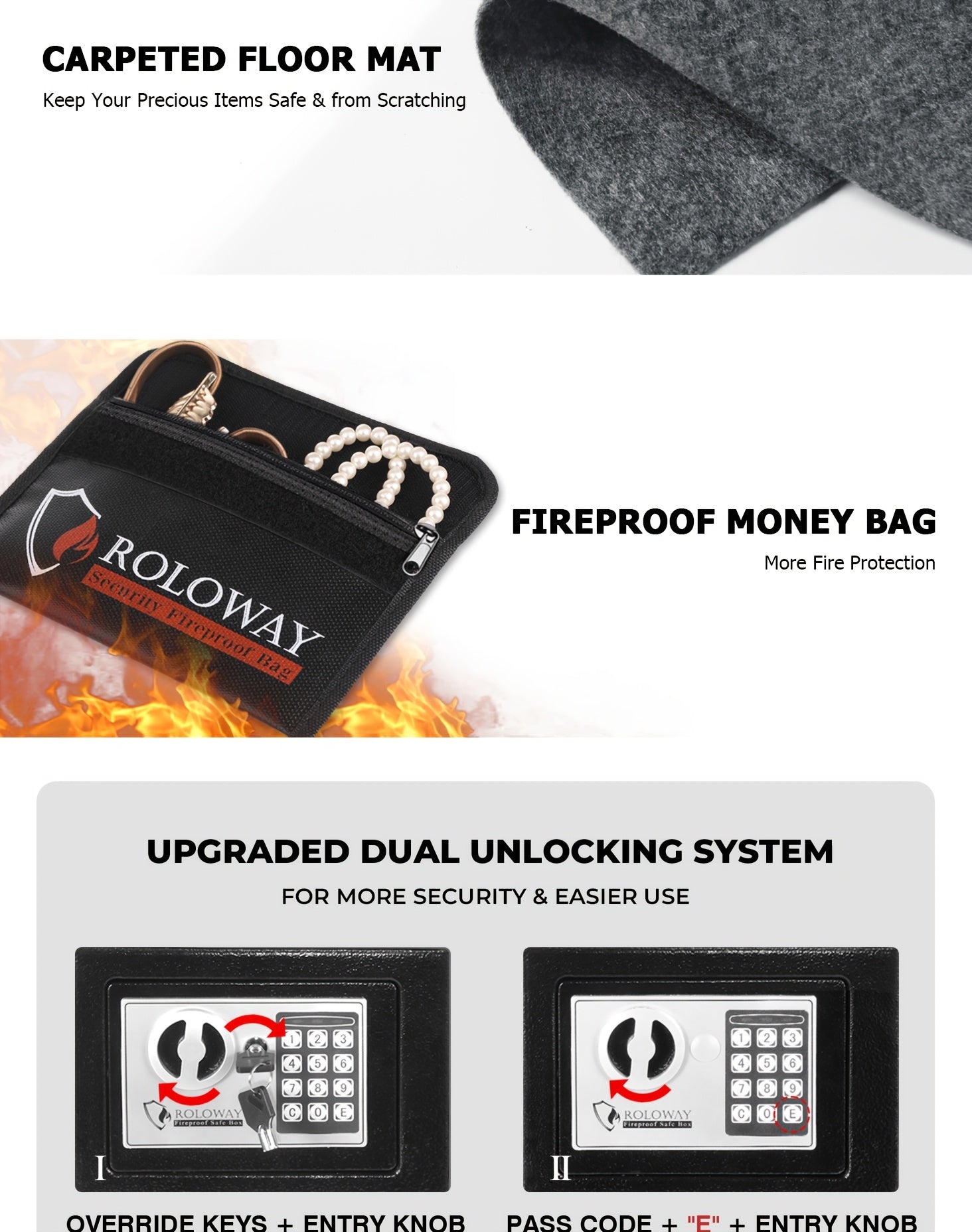 High-Security Fireproof Safes With Complimentary Fire -Resistant Bag | Premium Protection For Documents, Valuables, And Essentials | Available In Multiple Sizes To Suit Diverse Needs - ViralGenius Store