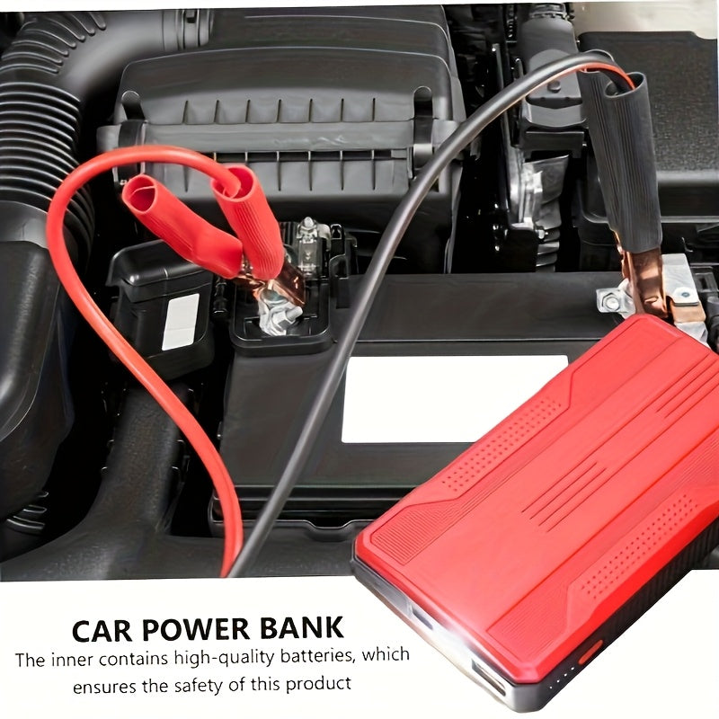 Portable Car Jump Starter Emergency Power Bank - 12V Battery Booster Charger for 1.59gal Gasoline And 1.32gal Diesel Engines - with Flashlight - for Cars, Motorcycles, SUVs - Safely Jump-Start A Dead Battery In Seconds, Carga - ViralGenius Store