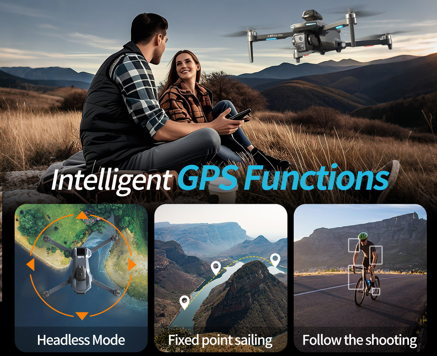 4K HD FPV Drone with GPS, 25 Minutes Long Endurance, with 3 Batteries And Organizer Bag, Wi-Fi And APP Control, Real-time Map Positioning, Brushless Motors, Intelligent Following, Obstacle-free Obstacle Avoidance, GPS Auto-re - ViralGenius Store