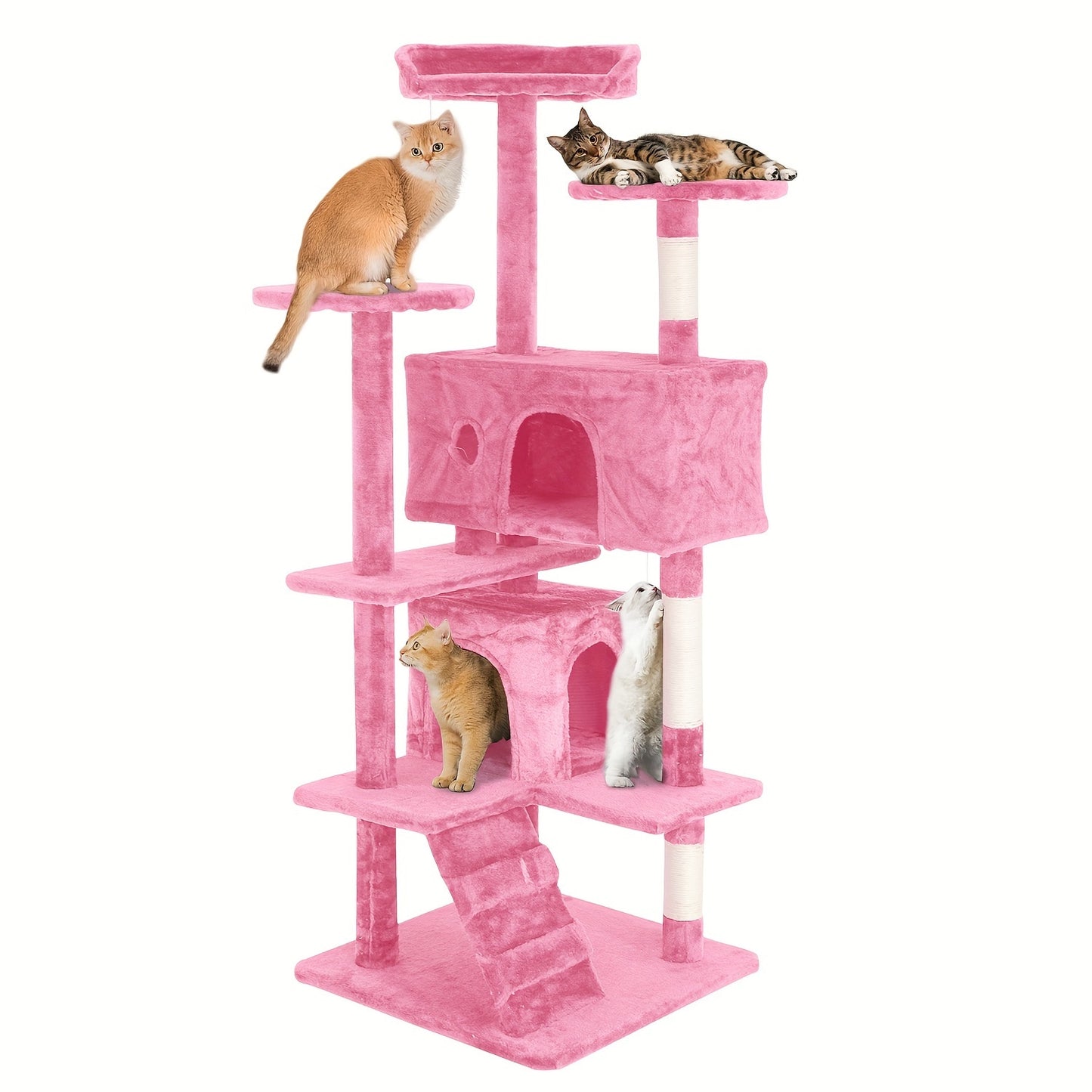 70/54'' Cat Tree, Large Cat Tower Beautiful Perfect Gift for Cats, Multi-Level Furniture Activity Center with Scratching Post Stand House Apartment Fun Toy Kitten Pet Playhouse, Easy to Assemble, Gift - ViralGenius Store