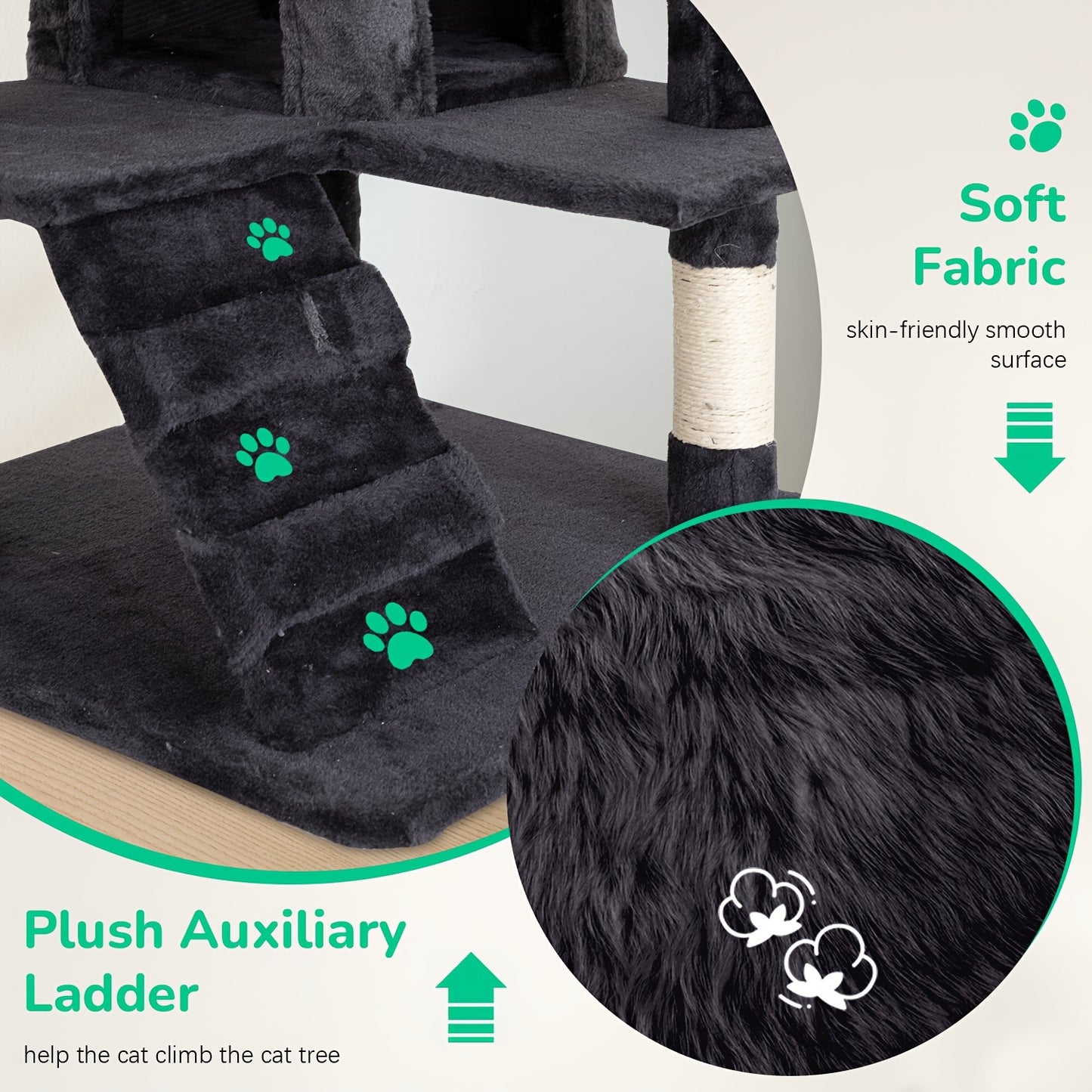 70/54'' Cat Tree, Large Cat Tower Beautiful Perfect Gift for Cats, Multi-Level Furniture Activity Center with Scratching Post Stand House Apartment Fun Toy Kitten Pet Playhouse, Easy to Assemble, Gift - ViralGenius Store