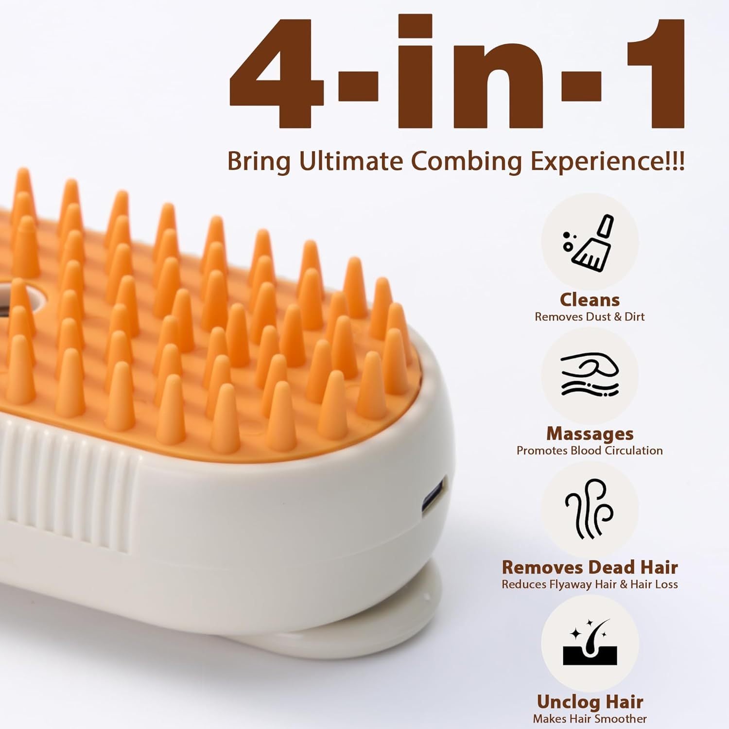 [Steam Cat Brush] 4 in 1 Rechargeable Cat Steam Brush | Anti-Static, Massage, Cleaning, Shedding & Combing All In One - ViralGenius Store