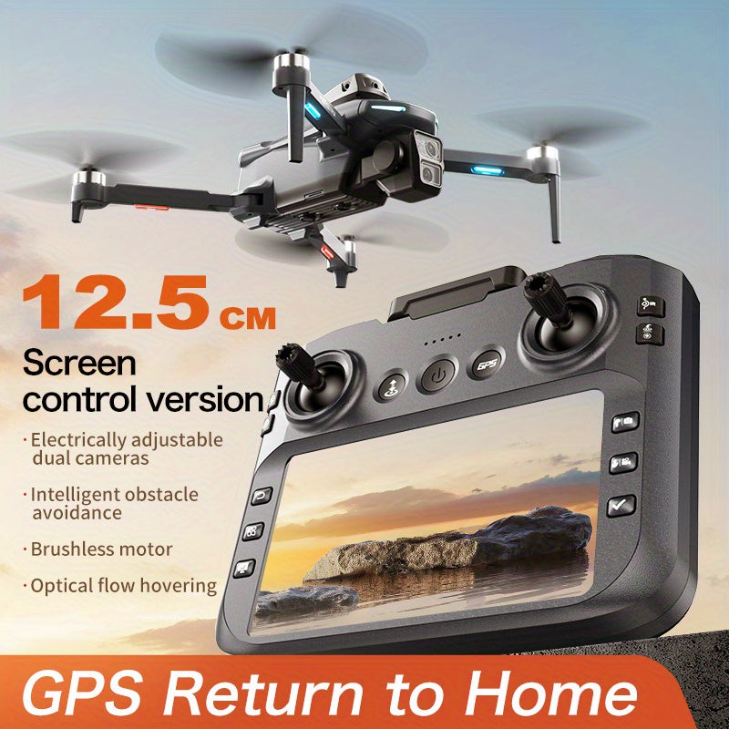 4K HD FPV Drone with GPS, 25 Minutes Long Endurance, with 3 Batteries And Organizer Bag, Wi-Fi And APP Control, Real-time Map Positioning, Brushless Motors, Intelligent Following, Obstacle-free Obstacle Avoidance, GPS Auto-re - ViralGenius Store
