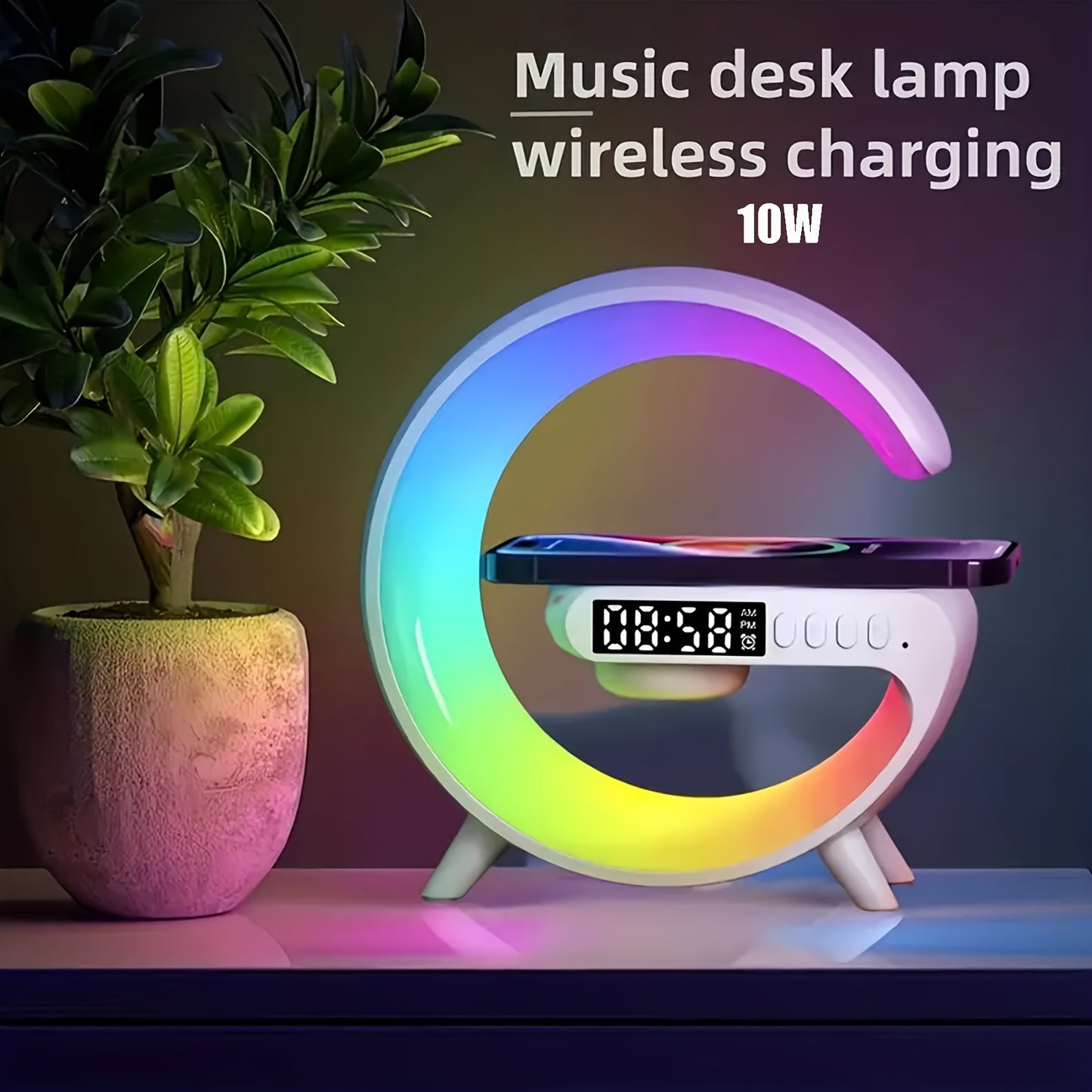 Wireless Speaker with Phone Charger, Dimmable Alarm Clock - ViralGenius Store
